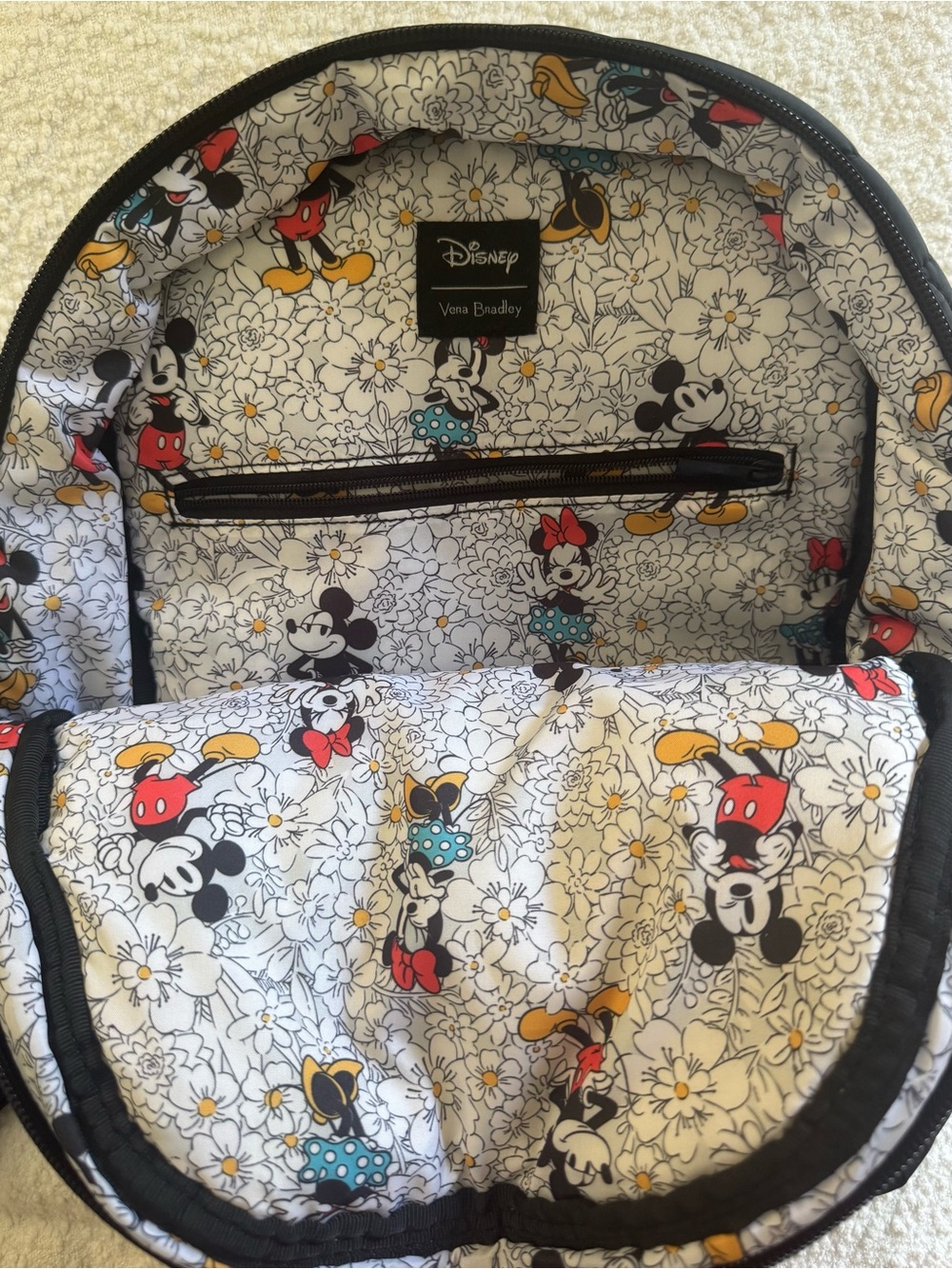 Vera Bradley Black Quilted Backpack - Picture 4 of 5